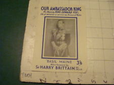 Vintage Original Paper: KING EDWARD VIII our ambassador king double sided paper picture