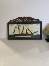 Vintage “EST Ships Stores” 1851 Wood 3D Sailboat Wall Picture Marine Beach Decor picture