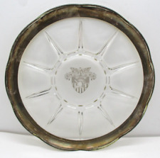 Vintage West Point M.A. MDCCCII Sterling Overlay Scalloped Serving Tray picture