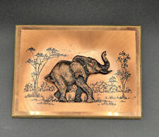 Vintage Elephant 3D Copperama Copper Hanging Wall Plaque Made In South Africa picture