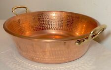 Large Mauviel M'Passion 1.2 mm Hammered Copper Jam Pan Brass Handles, 9.4qt 1830 picture