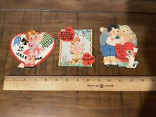 Vintage Valentine Cards 1930’s Lot of 3 Mechanical picture