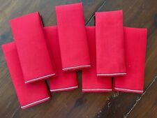 7 Vintage Constance Leiter Madeira Fingertip Towels in Red Linen YY007B picture