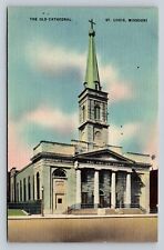 Old Cathedral In St Louis MO Near Mississippi River VINTAGE Postcard picture