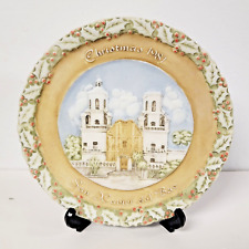 VTG Fenton Christmas Plate San Xavier Del Bac Hand Painted Signed L Watson 1981 picture