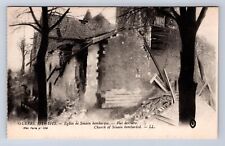 RPPC WW1 BOMBING CAMPAGNE 1914 EGLISE SE SOUAIN, CHURCH VISE PARIS POSTCARD CZ picture