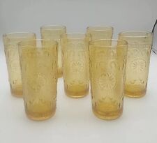 Vintage Set Of 7 American Concord Amber Juice/water Glasses picture