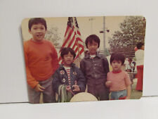 1970S VINTAGE FOUND PHOTOGRAPH COLOR ORIGINAL ART FILIPINO FAMILY BOY BOYS USA picture