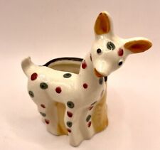 Vintage Spotted Giraffe Ceramic Small Planter or Jewelry Holder Polka Dots picture