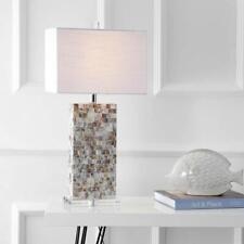 Jonathan Y Table Lamp 29-in Geometric Vase Natural Clear Seashell Crystal Mosaic picture