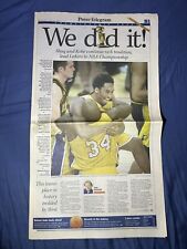 2000 Los Angeles Lakers Press-Telegram Newspaper NBA Champions First Kobe Shaq picture