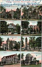 VINTAGE POSTCARD MULTIPLE VIEWS INDIANA UNIVERSITY AT BLOOMINGTON IN MAILED 1910 picture