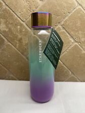 🧊STARBUCKS Summer 2021 TURQUOISE TEAL & PURPLE - GLASS WATER BOTTLE picture