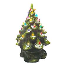 Vintage Atlantic Mold Ceramic Christmas Tree Lamp Lighted Flocked Works 17