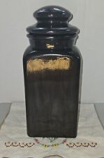 Vintage Brown Ceramic Jar W/Lid Handmade 1998 13