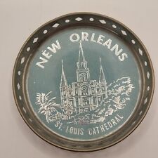 VTG SOUVENIR New Orleans Stm Louis Cathedral ASHTRAY Blue picture