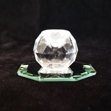 VINTAGE SWAROVSKI CUT CRYSTAL PETITE TAPER CANDLEHOLDER WITH MIRROR UNDERPLATE picture
