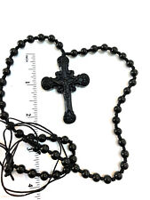 Black Onyx Rosary Gem Necklace Retirement Birthday Christian Easter Christianity picture