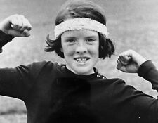 5x7 Vintage Photo Young Freckled Face Girl Flecking Muscles Retro Headband picture