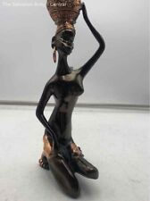 Black Copper African Women Ceramic Art Decorative Statuette Figurine picture