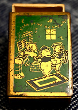 Rare Find 1933 Antique Disney Metal Matchbox with real wood. Big Bad wolf Motif. picture