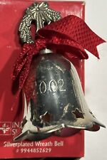Vintage Christmas Silver Wreath Bell Silverplated 2002 International Silver Co. picture