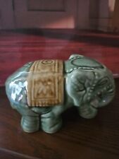 Pottery Green And Gold Vintage Elephant picture