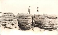 C.1910s RPPC 2 Handsome Men At Rock City Postcard A118 picture