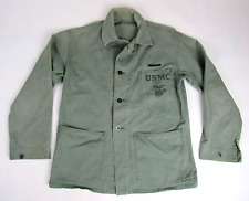 Vtg 40s 50s WWII USMC HBT P47 Utility Shirt Jacket Korea Herringbone WW2 36 P41 picture