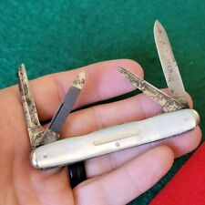 Old Vintage Antique H&B New Britain Conn 4 Blade Gents Pen Folding Pocket Knife picture