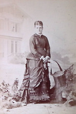 Antique Cabinet Card Wien Austrian Beauty Woman W Victorian Dress Standing A4260 picture