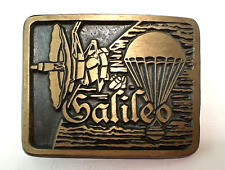 NASA JPL Solid Brass Belt Buckle Galileo Jupiter Atlantis Mission Rare Vintage  picture
