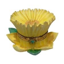 Vintage Avon May Birthstone Sunflower Hinged Trinket Box (Music Doesn't Work) picture
