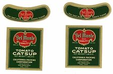 DEL MONTE Brand, 2 Tomato Catsup Sets *ORIGINAL 1930's BOTTLE LABELS* 262 picture