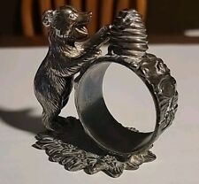 Reed & Barton 1824 Napkin Ring Honey Bear Silver plated  picture