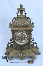 Rare French Antique Renaissance Ornate Brass Mantel or Shelf Clock Beautiful  picture