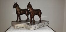 PAIR OF 1950 'S OR EARLIER HORSE BOOKENDS , MARBLE BASE picture