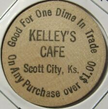 Vintage Kelley's Cafe Scott City, KS Wooden Nickel - Token Kansas picture