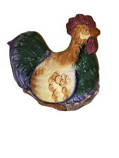 Vintage 1996 1997 Cracker Barrell Ceramic Colorful Hen Cookie Jar w/ Butter Dish picture