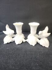 Vintage Fitz And Floyd White Bird Candle Holders Japan Set Of 2 picture