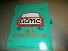 Vintage 1978 ACME Automotive Finishes Color Manual picture
