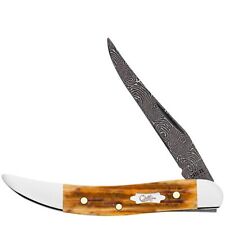 Case xx Knives Texas Toothpick Burnt Goldenrod Bone 52424 Damascus Pocket Knife picture