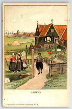 Postcard DUTCH FOLKLORE by Henri Cassiers Marken, Sketch Style,Early 1900's  AP1 picture