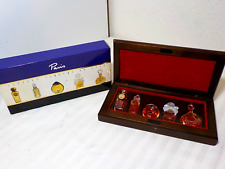 PARIS COFFRET PARFUMS DE LUXE 5 MINIATURE BOTTLES IN WOOD BOX picture