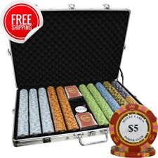 1000PCS 14G MONTE CARLO POKER CLUB POKER CHIPS SET WITH ALUM CASE picture
