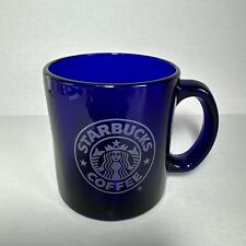 Starbucks Coffee Cobalt Blue Glass Mug 3 3/4