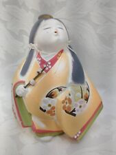 Japanese Hakata Doll Kimono Girl Figurine Clay Hand Painted Vintage 6 Inch picture