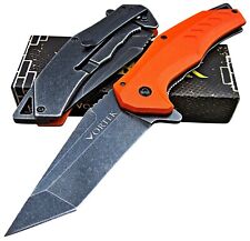 VORTEK Orange Tactical EDC Ball Bearing Tanto Blade Flipper Folding Pocket Knife picture