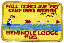 MINT 1986 Conclave Seminole Lodge 85 Patch Gulf Ridge Council Camp Owen Brorein picture