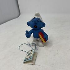 Vintage 1982 Wallace Berrie The Smurfs Ceramic Collection Brainy Smurf figurine picture